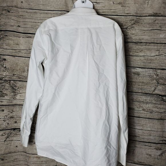 L.L. Bean Slightly Fitted White Long Sleeve Button Down Shirt Size 16-36 - Picture 4 of 8